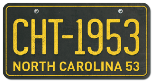 A North Carolina license plate