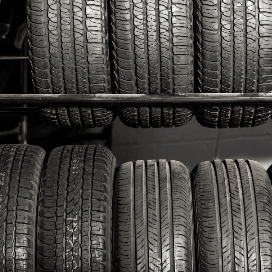 stacks of used tires