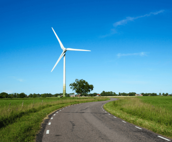 A sustainable road harvesting wind energy