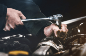 Mechanic completing an in-depth service