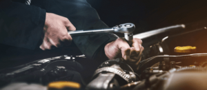Mechanic completing an in-depth service