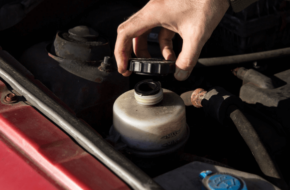 Picture of power steering fluid in an engine