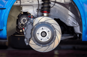 picture of a braking system including brake calipers