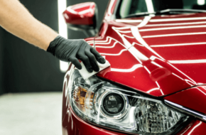 Expert mobile detailing a red car