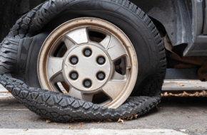 A tire blowout