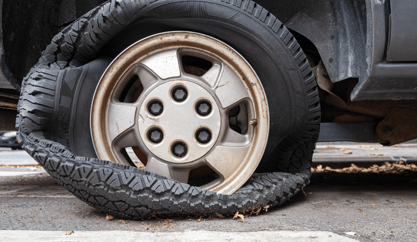 A tire blowout