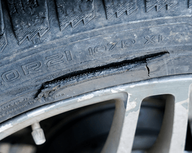 tire sidewall damage