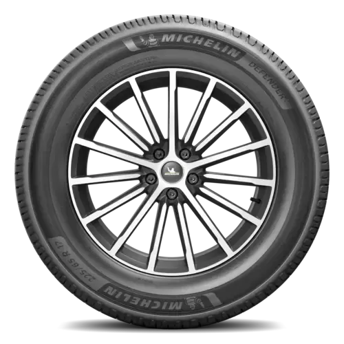 Michelin tire on black and silver multi-spoke alloy wheel
