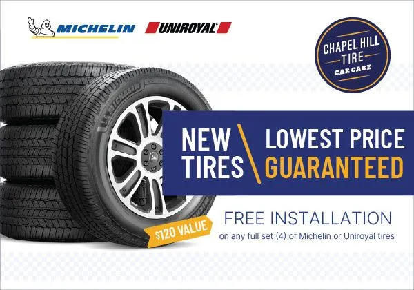 Michelin and Uniroyal tire sale with free installation