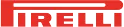 Pirelli logo in red with elongated P